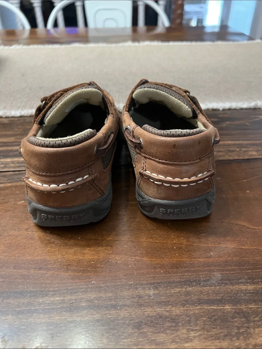 Sperry Boys Brown Hook-and-Loop Moccasin Shoes